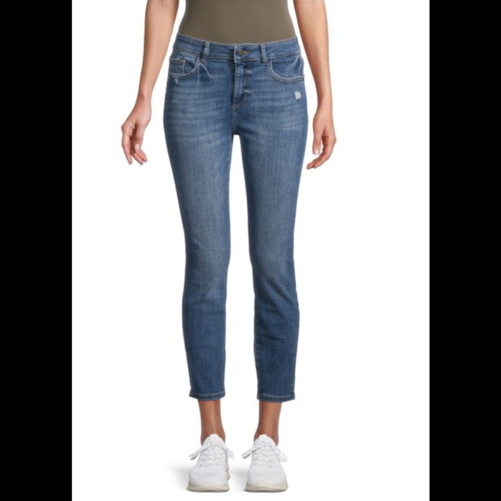 DL1961 Florence Cropped Mid-Rise Instasculpt  Skinny Jeans size 25